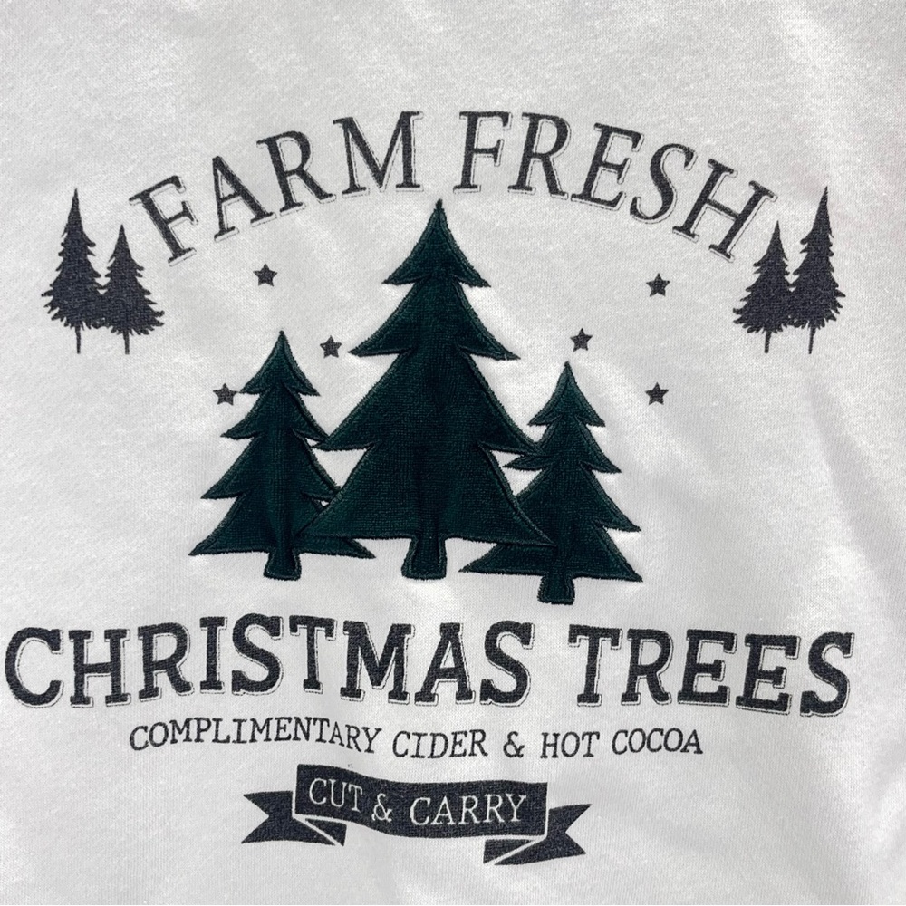 Imperfect Farm Fresh Christmas Trees Graphic Sweatshirt cotton blend sz medium